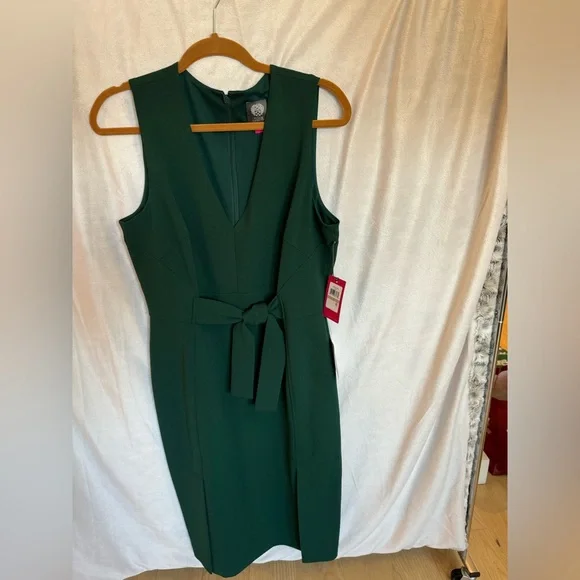Women's Vince Camuto Scuba Crepe Sheath Dress, Size 12 - Green